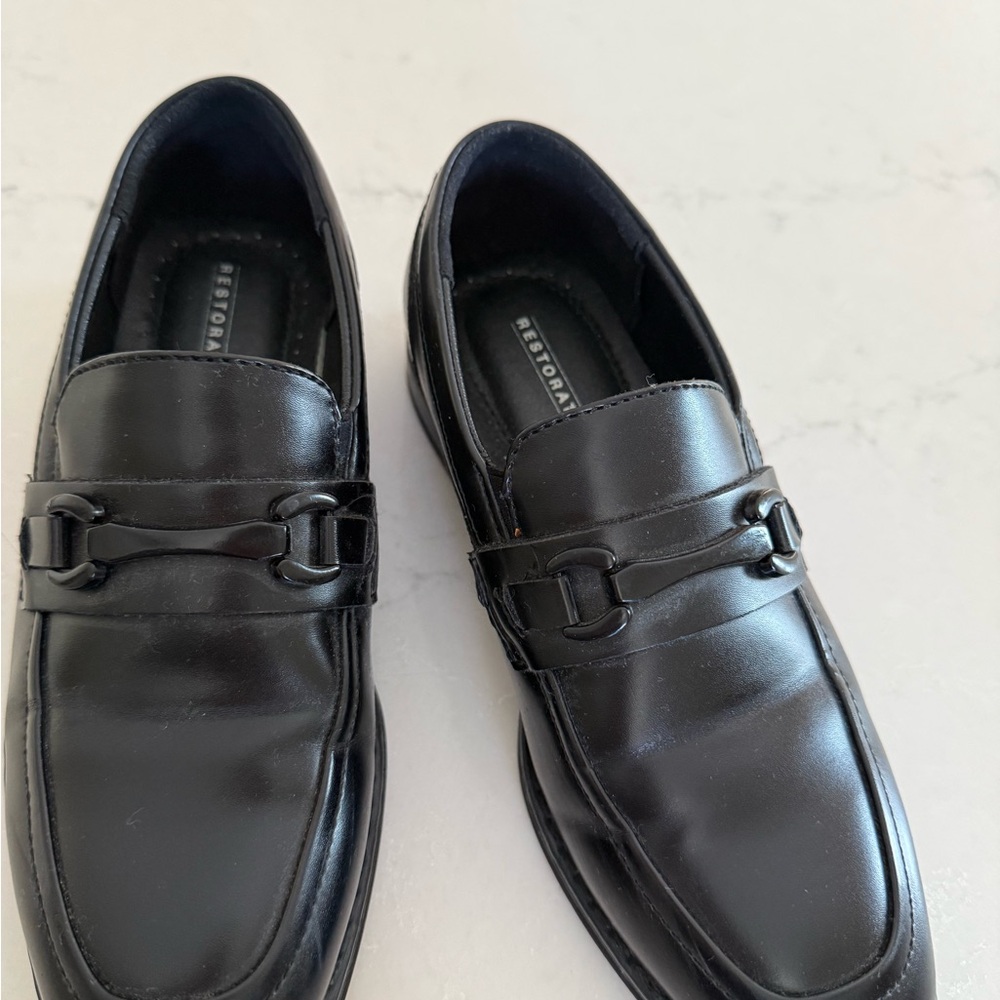Boys Kids Black Dress Shoes